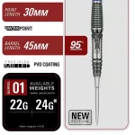 Darts szett steel Target Japan SP The Rising Sun G10.5, 22g 95% wolfrám