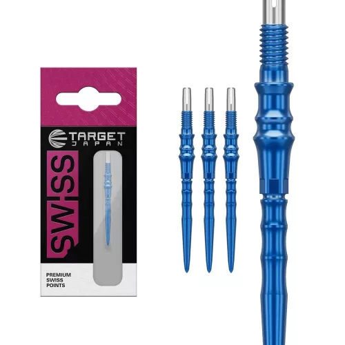 Darts fémhegy TARGET JAPAN SP Premium Swiss Point kék, 30mm
