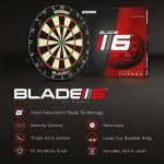 Darts tábla, Winmau BLADE 6 Triple core, verseny minőségű, sisalból, PDC logóval