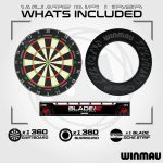 Darts tábla Winmau BLADE 360 falvédővel és két szett nyíllal, dobóvonallal