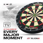 Darts tábla Winmau BLADE 6 Triple Core falvédővel és két szett nyíllal, dobóvonallal