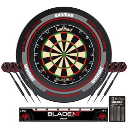   Darts tábla Winmau BLADE 6 falvédővel és két szett nyíllal, dobóvonallal
