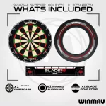 Darts tábla Winmau BLADE 6 falvédővel és két szett nyíllal, dobóvonallal