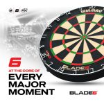 Darts tábla Winmau BLADE 6 falvédővel és két szett nyíllal, dobóvonallal