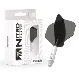   Darts toll és szár egyben Red Dragon Nitro Flite, fehér-fekete, standard toll és rövid szár