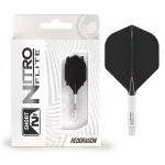 Darts toll és szár egyben Red Dragon Nitro Flite, fehér-fekete, standard toll és rövid szár