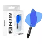 Darts toll és szár egyben Red Dragon Nitro Flite, fekete-kék, standard toll és hosszú szár