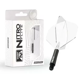   Darts toll és szár egyben Red Dragon Nitro Flite, átlátszó-fekete, standard toll és rövid szár