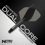 Darts toll és szár egyben Red Dragon Nitro Flite fekete, standard toll és rövid szár