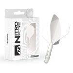 Darts toll és szár egyben Red Dragon Nitro Flite fehér, standard toll és közepes szár