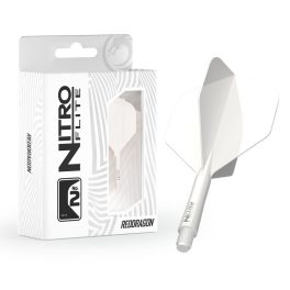   Darts toll és szár egyben Red Dragon Nitro Flite fehér, standard toll és hosszú szár