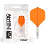 Darts toll és szár egyben Red Dragon Nitro Flite, narancs-fehér, standard toll és közepes szár