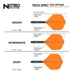 Darts toll és szár egyben Red Dragon Nitro Flite, narancs-fekete, standard toll és közepes szár