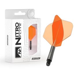   Darts toll és szár egyben Red Dragon Nitro Flite, narancs-fekete, standard toll és hosszú szár